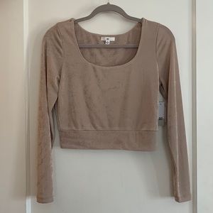 BP long sleeve cropped top pink